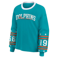 Miami Dolphins WEAR by Erin Andrews Women's Sport Long-Sleeve T-Shirt - Aqua outlet