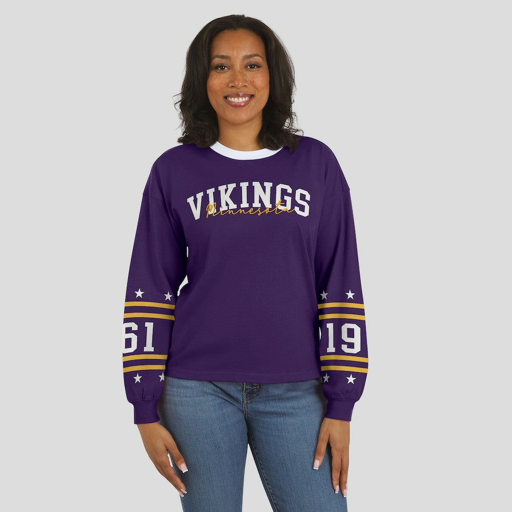 Minnesota Vikings WEAR by Erin Andrews Women's Sport Long-Sleeve T-Shirt - Purple online