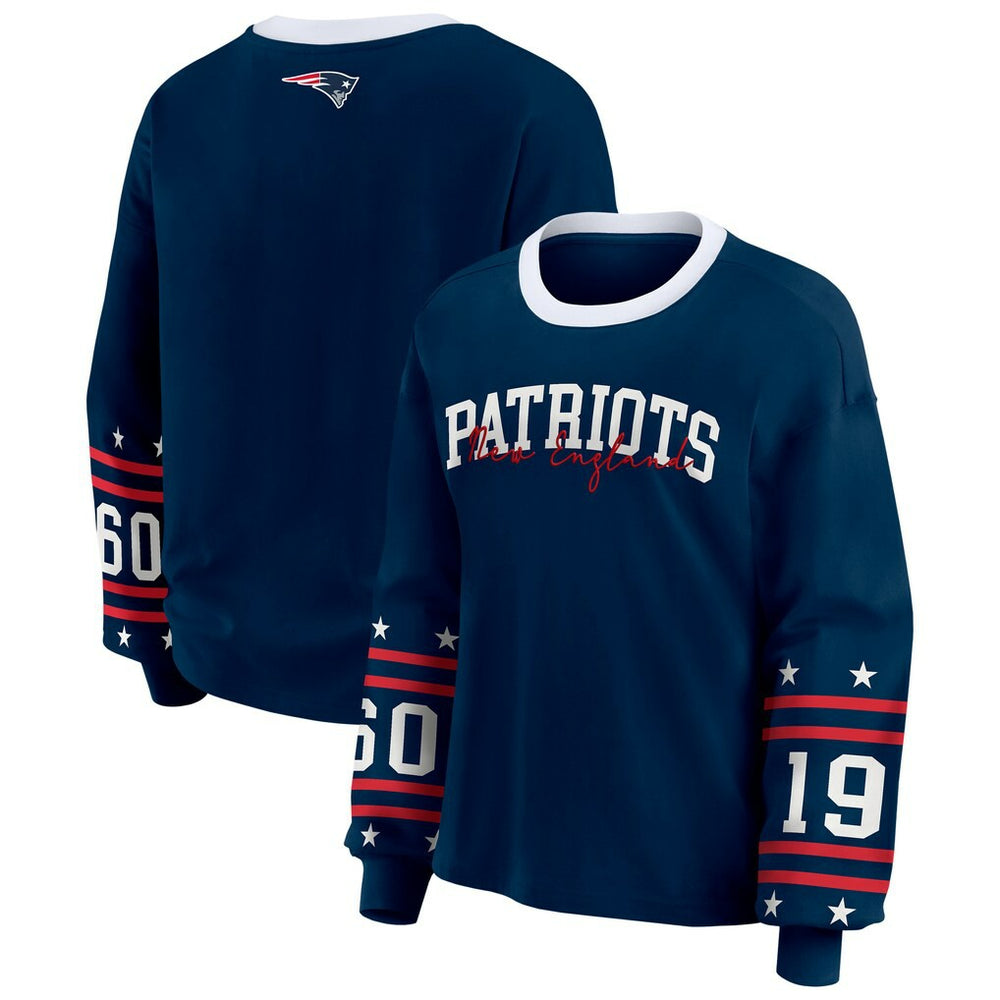 New England Patriots WEAR by Erin Andrews Women's Sport Long-Sleeve T-Shirt - Navy online