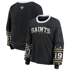 New Orleans Saints WEAR by Erin Andrews Women's Sport Long-Sleeve T-Shirt - Black cheap