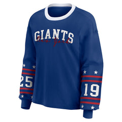 New York Giants WEAR by Erin Andrews Women's Sport Long-Sleeve T-Shirt - Royal discount