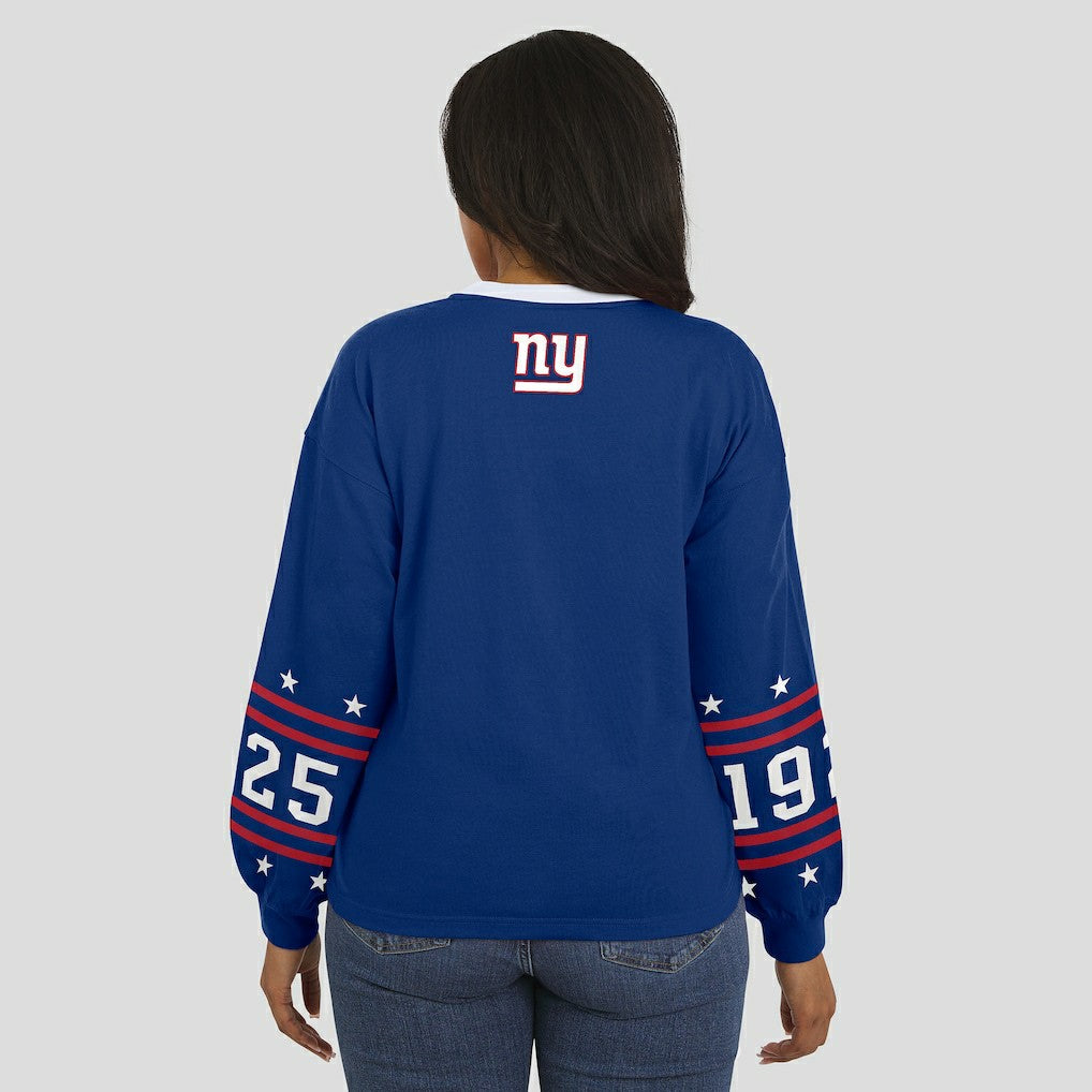New York Giants WEAR by Erin Andrews Women's Sport Long-Sleeve T-Shirt - Royal discount