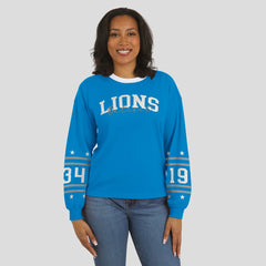Detroit Lions WEAR by Erin Andrews Women's Sport Long-Sleeve T-Shirt - Blue cheap