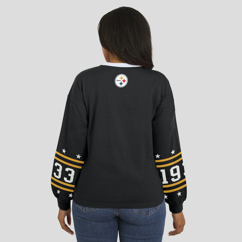 Pittsburgh Steelers WEAR by Erin Andrews Women's Sport Long-Sleeve T-Shirt - Black sale