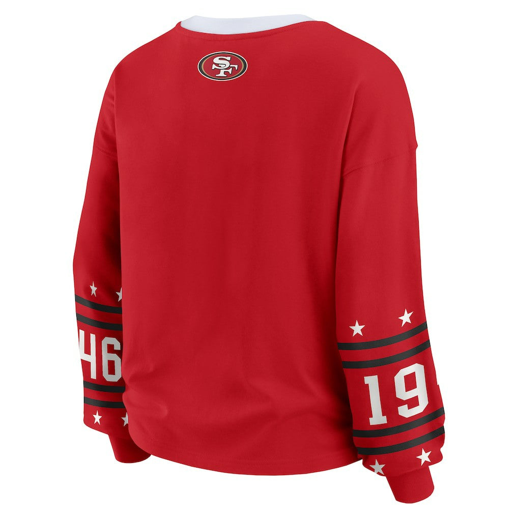 San Francisco 49ers WEAR by Erin Andrews Women's Sport Long-Sleeve T-Shirt - Scarlet outlet
