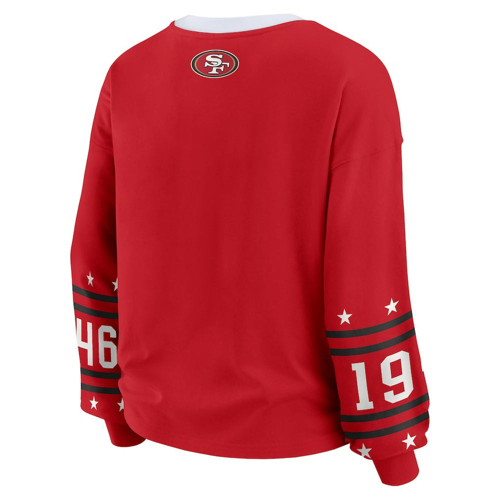 San Francisco 49ers WEAR by Erin Andrews Women's Sport Long-Sleeve T-Shirt - Scarlet outlet