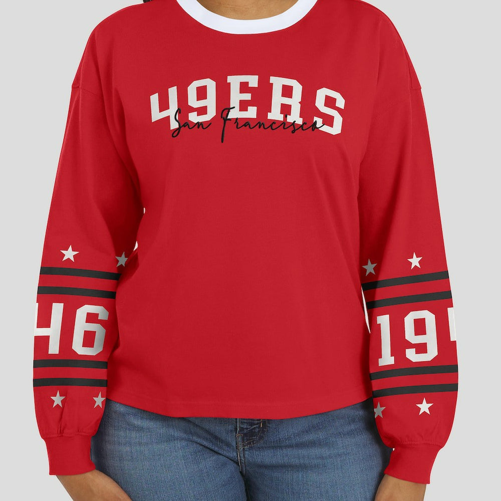 San Francisco 49ers WEAR by Erin Andrews Women's Sport Long-Sleeve T-Shirt - Scarlet outlet