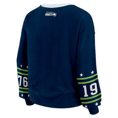 Seattle Seahawks WEAR by Erin Andrews Women's Sport Long-Sleeve T-Shirt - College Navy sale