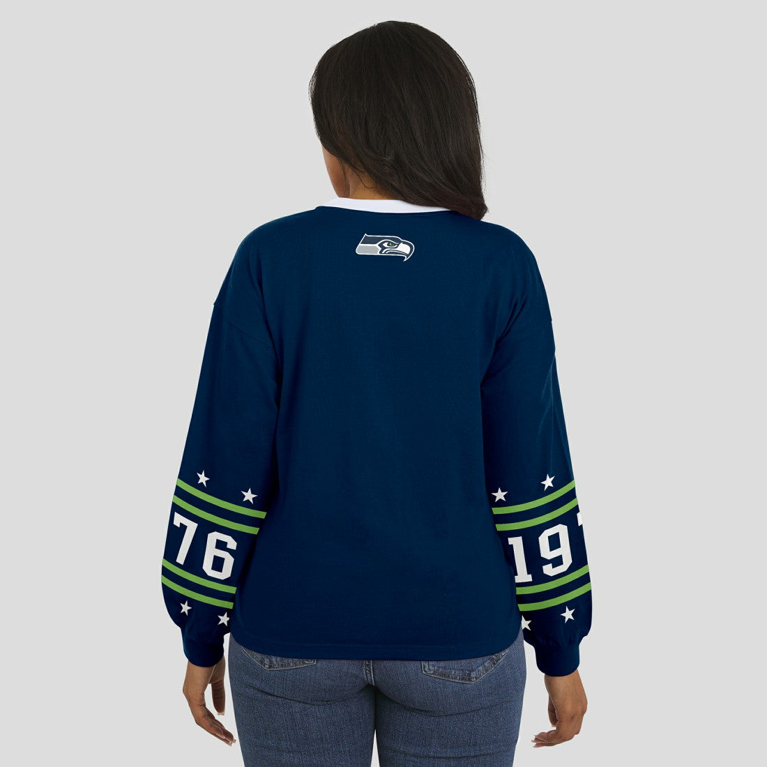 Seattle Seahawks WEAR by Erin Andrews Women's Sport Long-Sleeve T-Shirt - College Navy sale