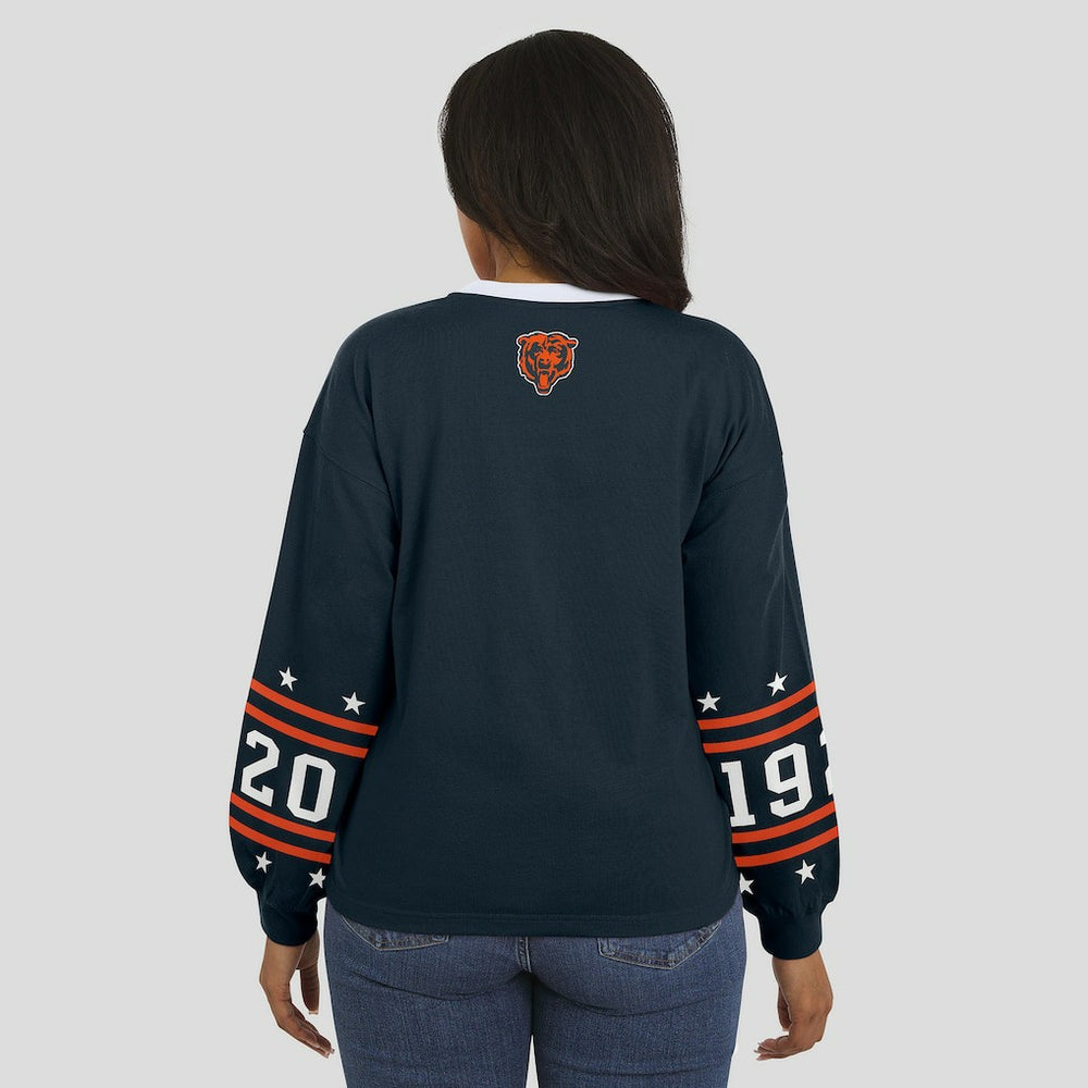 Chicago Bears WEAR by Erin Andrews Women's Sport Long-Sleeve T-Shirt - Navy for sale