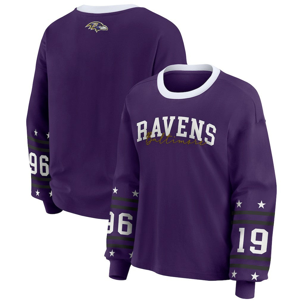 Baltimore Ravens WEAR by Erin Andrews Women's Sport Long-Sleeve T-Shirt - Purple cheap