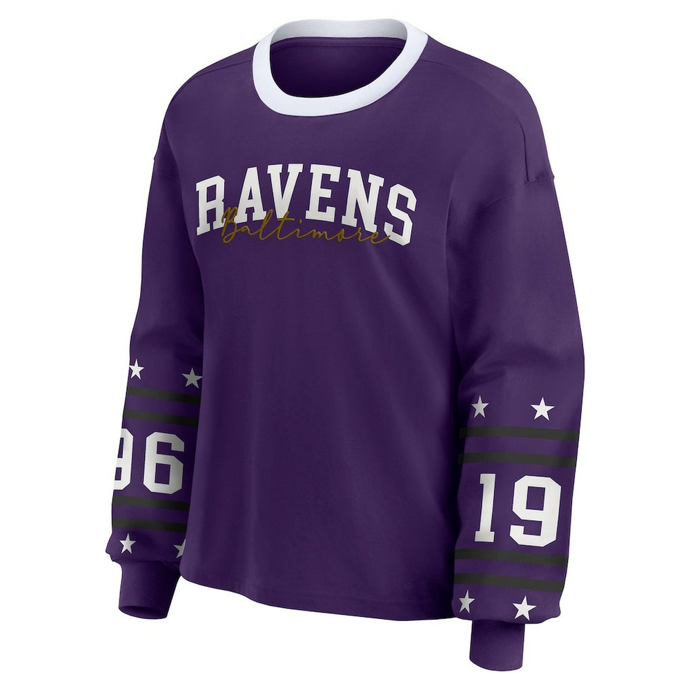 Baltimore Ravens WEAR by Erin Andrews Women's Sport Long-Sleeve T-Shirt - Purple cheap