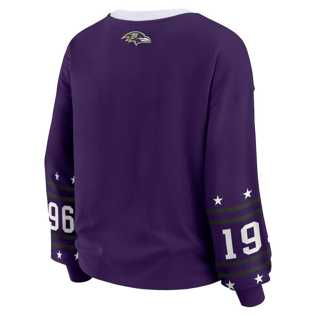 Baltimore Ravens WEAR by Erin Andrews Women's Sport Long-Sleeve T-Shirt - Purple cheap