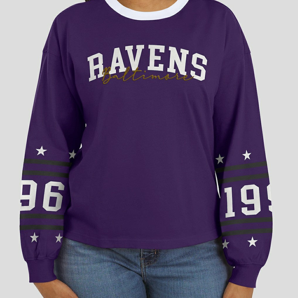 Baltimore Ravens WEAR by Erin Andrews Women's Sport Long-Sleeve T-Shirt - Purple cheap