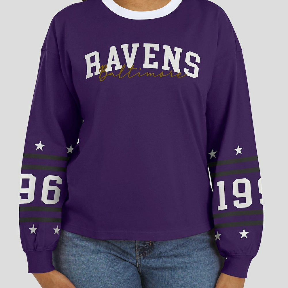 Baltimore Ravens WEAR by Erin Andrews Women's Sport Long-Sleeve T-Shirt - Purple cheap