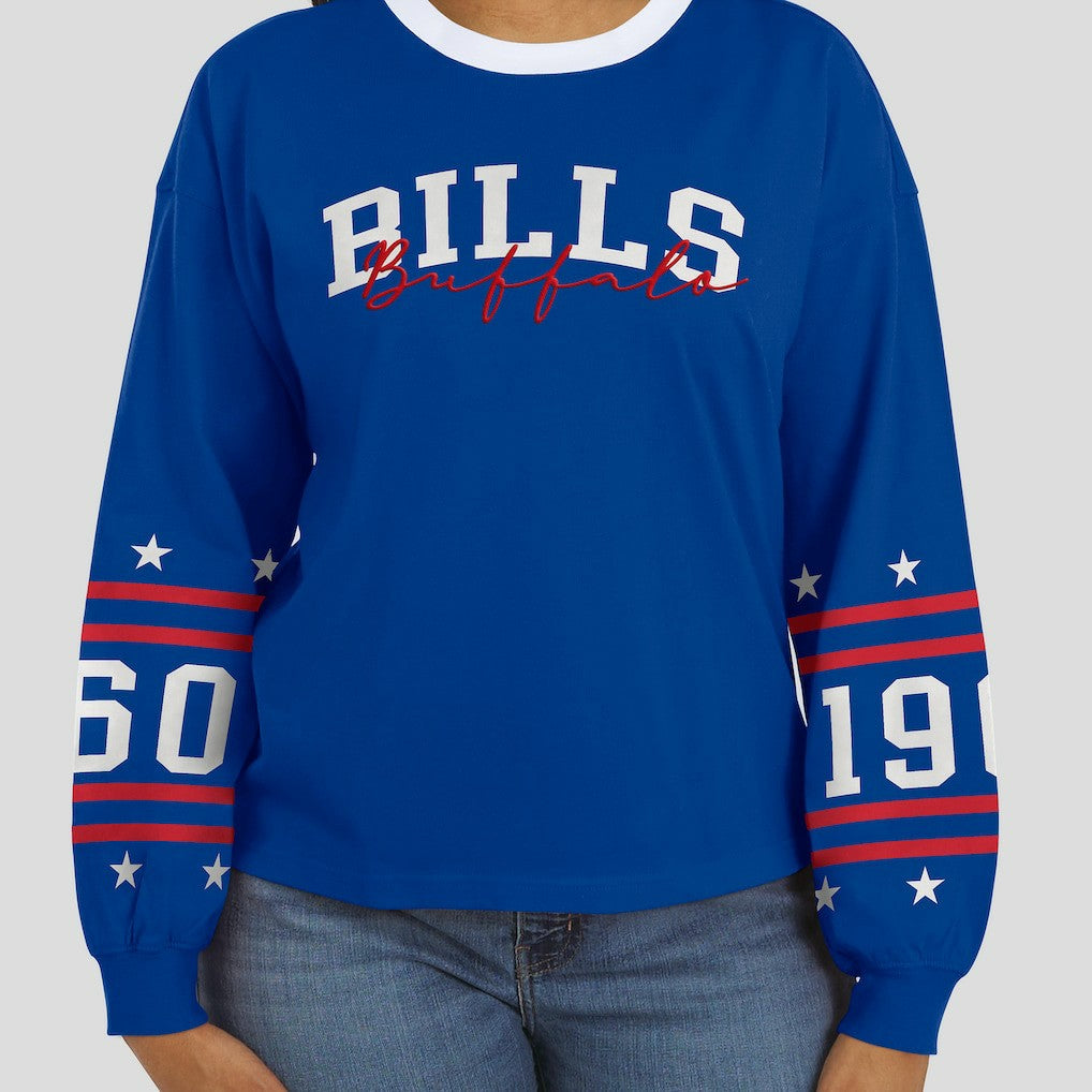 Buffalo Bills WEAR by Erin Andrews Women's Sport Long-Sleeve T-Shirt - Royal for sale