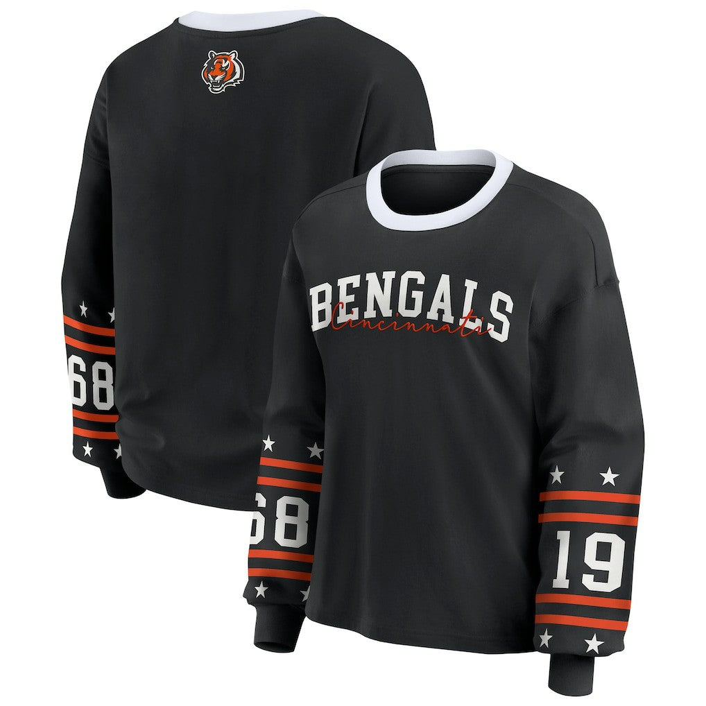 Cincinnati Bengals WEAR by Erin Andrews Women's Sport Long-Sleeve T-Shirt - Black sale
