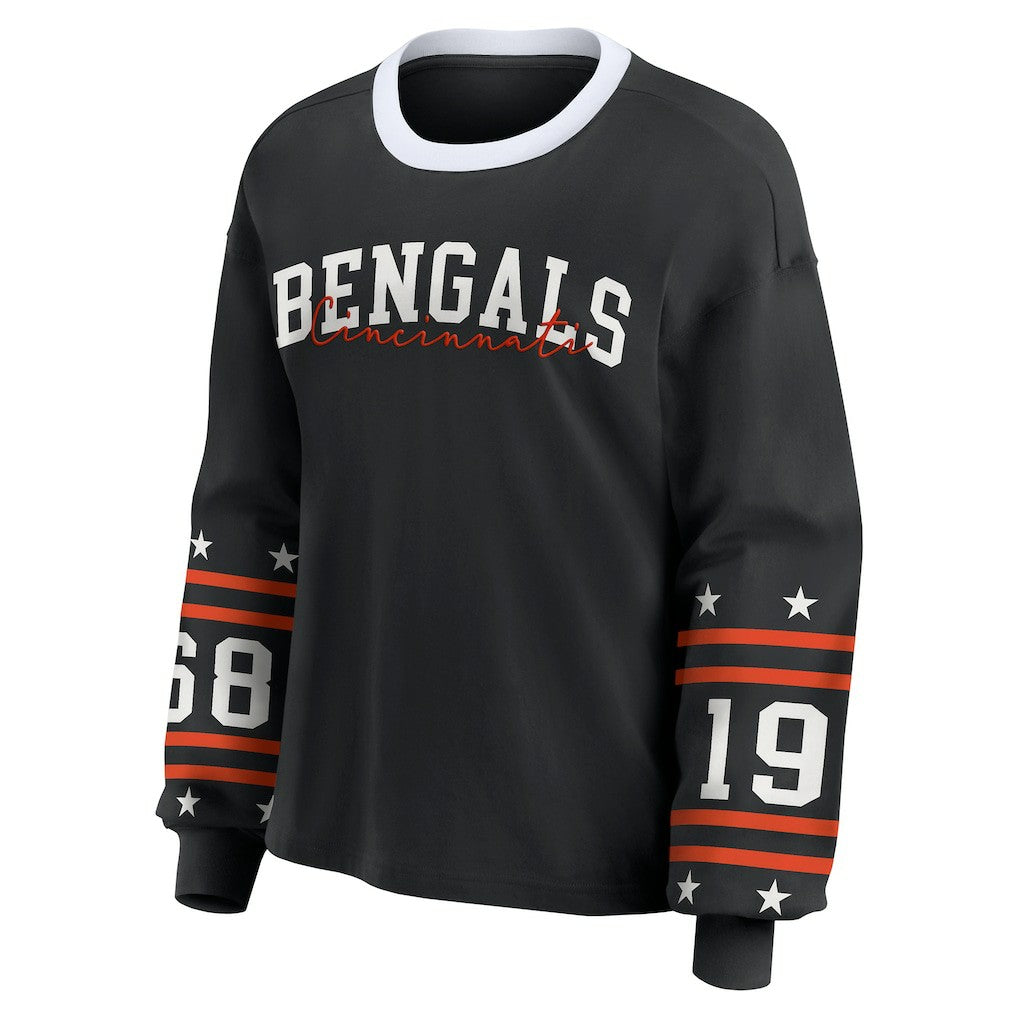 Cincinnati Bengals WEAR by Erin Andrews Women's Sport Long-Sleeve T-Shirt - Black sale