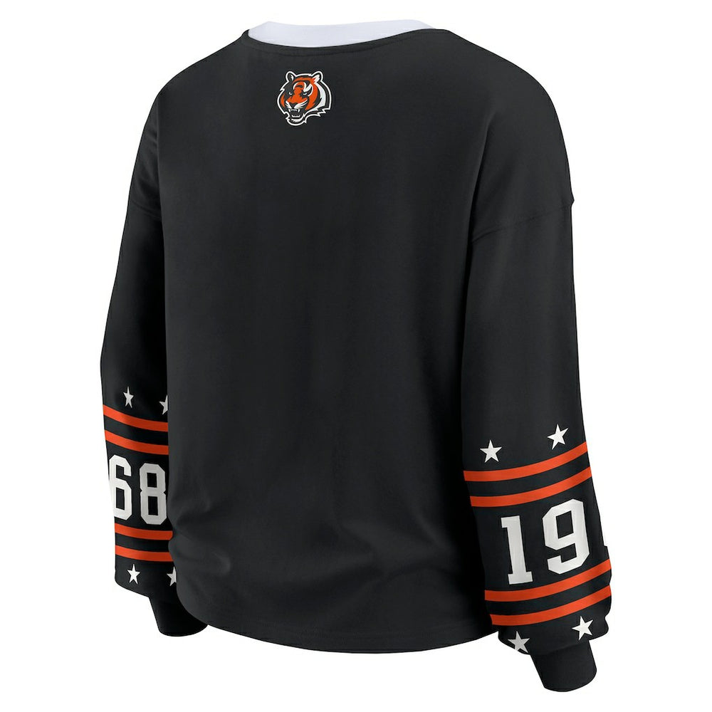 Cincinnati Bengals WEAR by Erin Andrews Women's Sport Long-Sleeve T-Shirt - Black sale