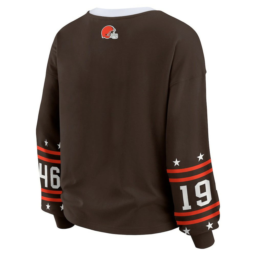Cleveland Browns WEAR by Erin Andrews Women's Sport Long-Sleeve T-Shirt - Brown online
