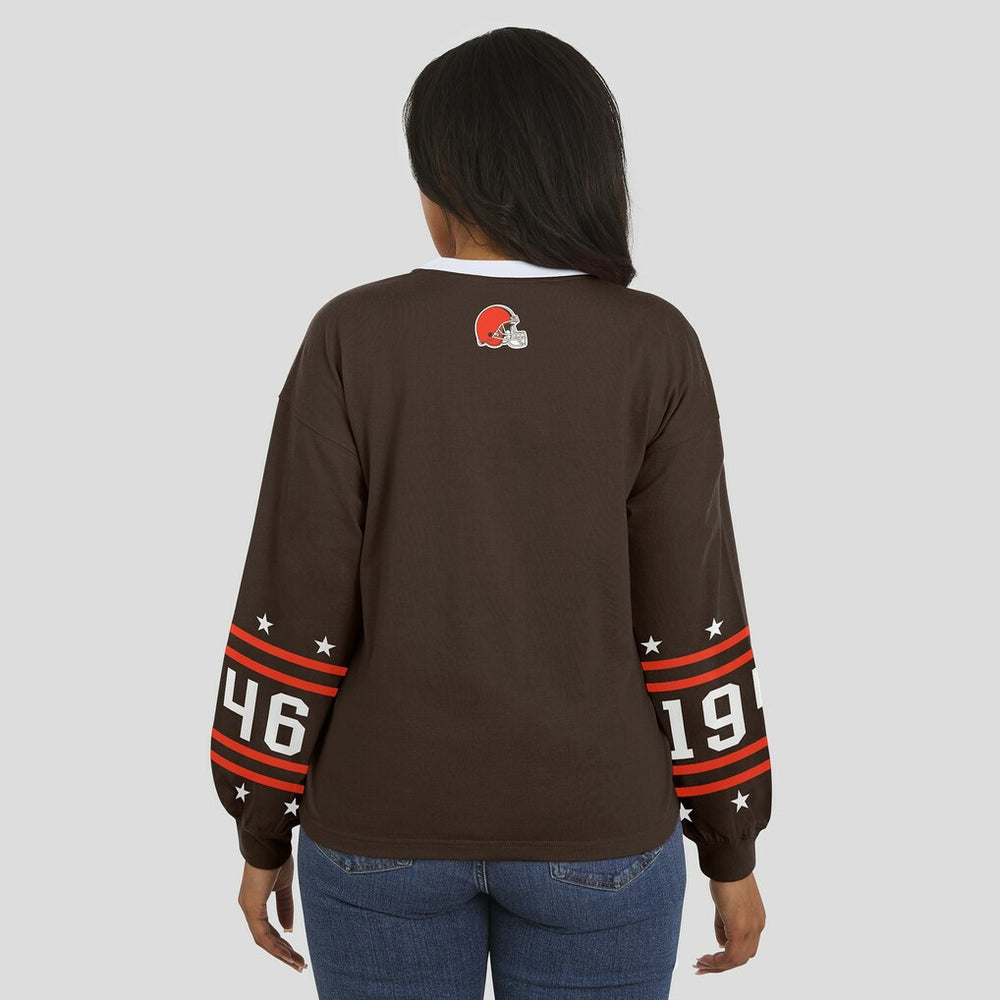 Cleveland Browns WEAR by Erin Andrews Women's Sport Long-Sleeve T-Shirt - Brown online