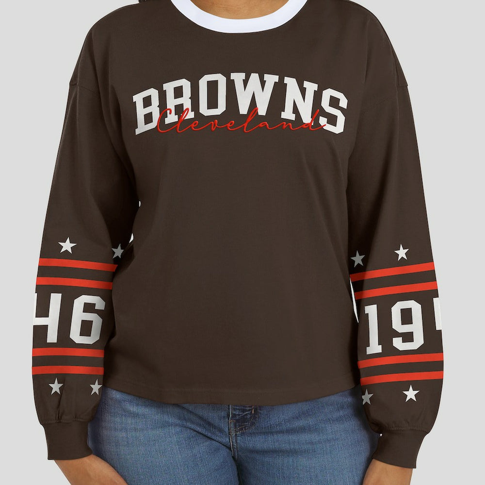 Cleveland Browns WEAR by Erin Andrews Women's Sport Long-Sleeve T-Shirt - Brown online