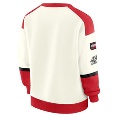 San Francisco 49ers WEAR by Erin Andrews Women's Racing Crew V-Neck Sweatshirt - Cream outlet