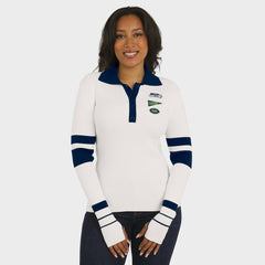 Seattle Seahawks WEAR by Erin Andrews Women's Ribbed Henley Polo Sweater - White discount