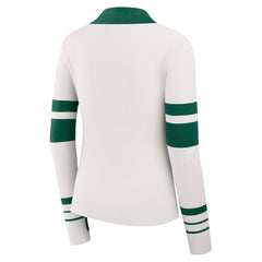 New York Jets WEAR by Erin Andrews Women's Ribbed Henley Polo Sweater - White on sale
