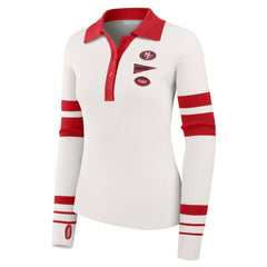 San Francisco 49ers WEAR by Erin Andrews Women's Ribbed Henley Polo Sweater - White online