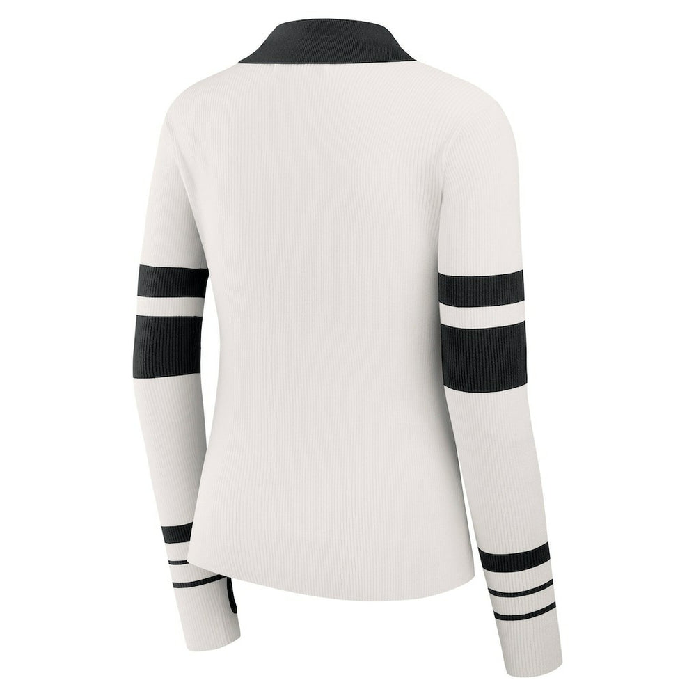 Cincinnati Bengals WEAR by Erin Andrews Women's Ribbed Henley Polo Sweater - White sale