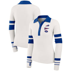 Buffalo Bills WEAR by Erin Andrews Women's Ribbed Henley Polo Sweater - White online