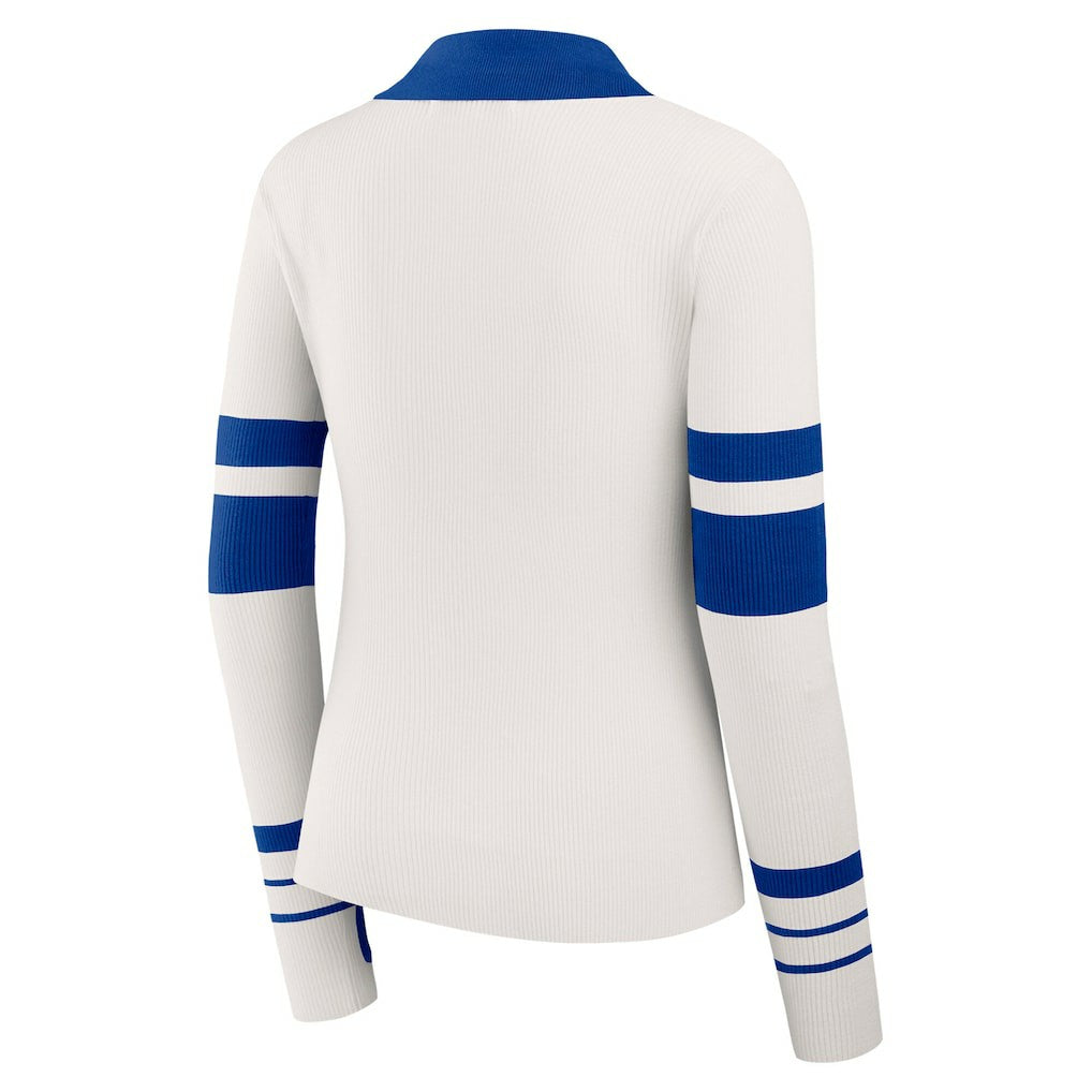Buffalo Bills WEAR by Erin Andrews Women's Ribbed Henley Polo Sweater - White online