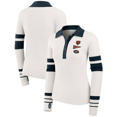 Chicago Bears WEAR by Erin Andrews Women's Ribbed Henley Polo Sweater - White outlet