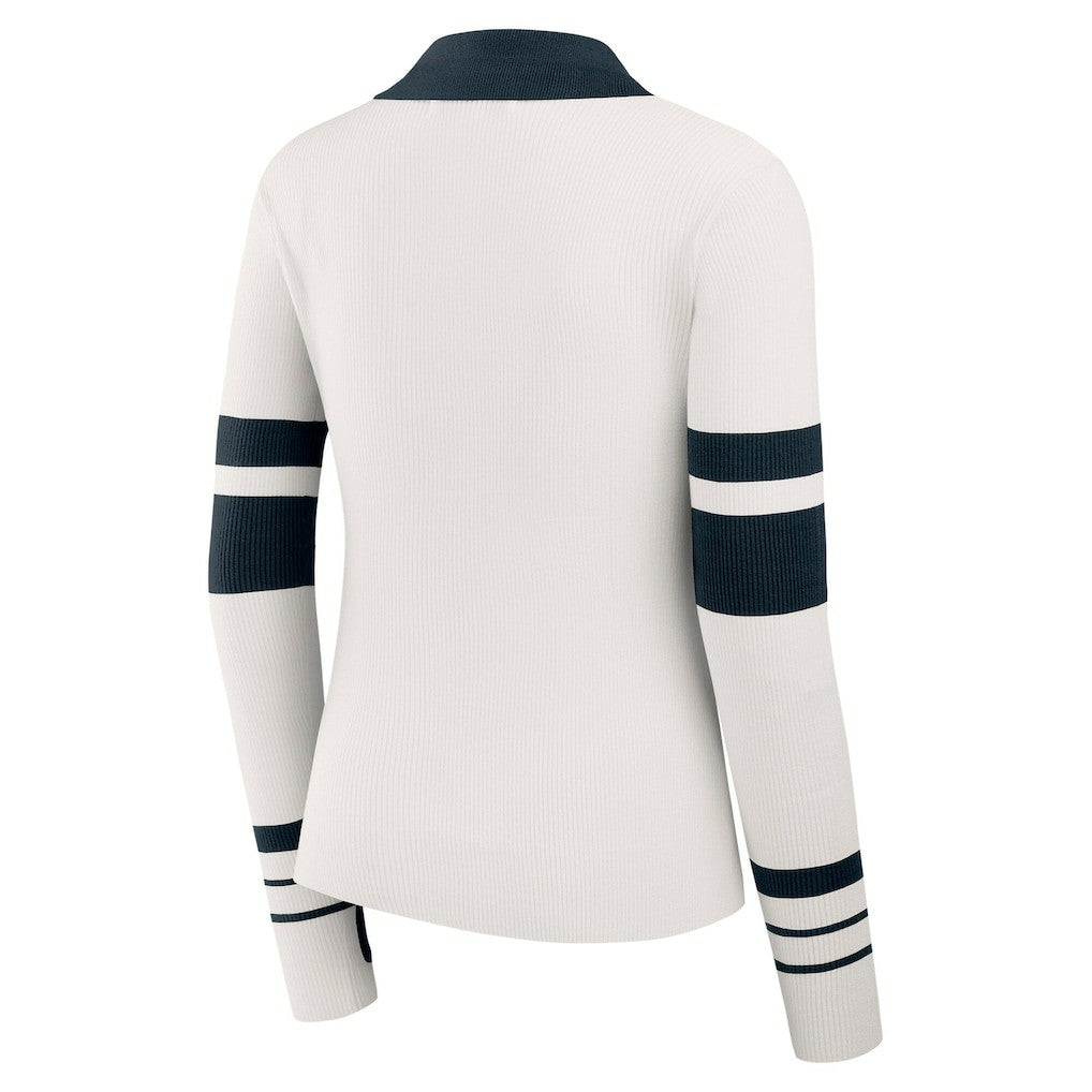 Chicago Bears WEAR by Erin Andrews Women's Ribbed Henley Polo Sweater - White outlet