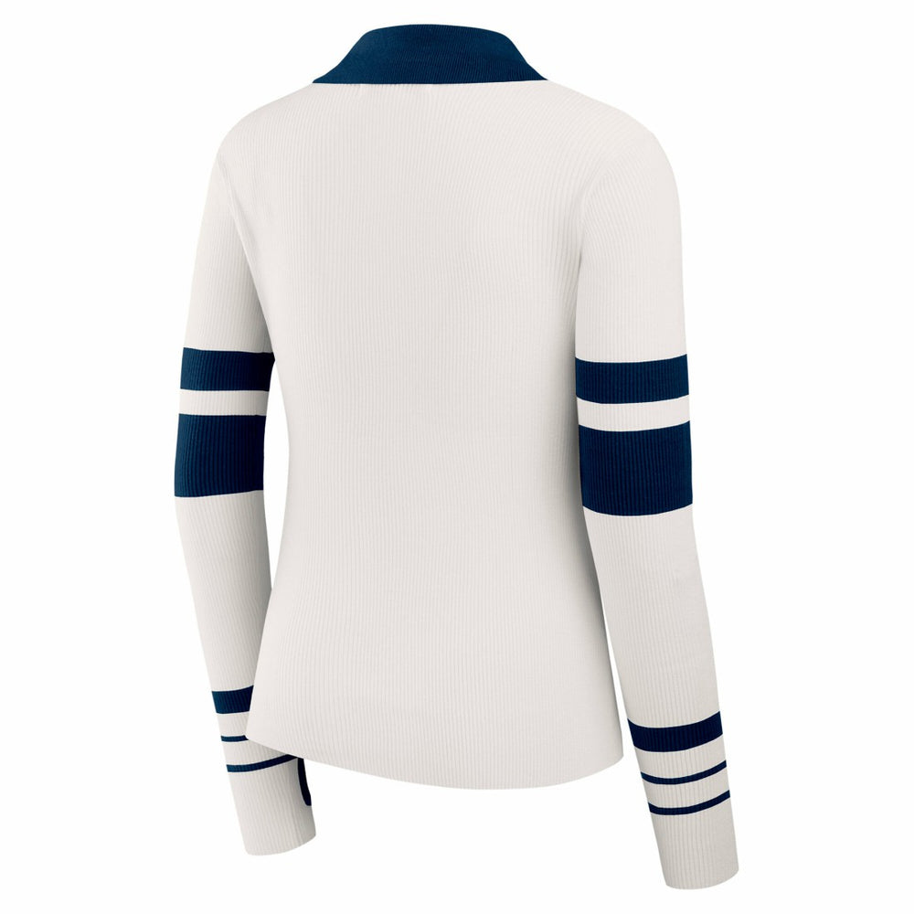 Denver Broncos WEAR by Erin Andrews Women's Ribbed Henley Polo Sweater - White cheap