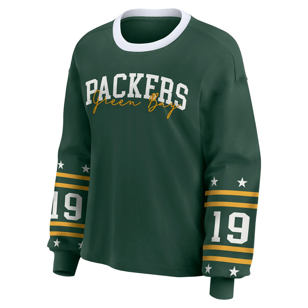 Green Bay Packers WEAR by Erin Andrews Women's Plus Size Sport Long-Sleeve T-Shirt - Green discount