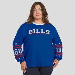 Buffalo Bills WEAR by Erin Andrews Women's Plus Size Sport Long-Sleeve T-Shirt - Royal outlet