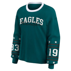 Philadelphia Eagles WEAR by Erin Andrews Women's Plus Size Sport Long-Sleeve T-Shirt - Midnight Green sale