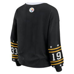 Pittsburgh Steelers WEAR by Erin Andrews Women's Plus Size Sport Long-Sleeve T-Shirt - Black on sale