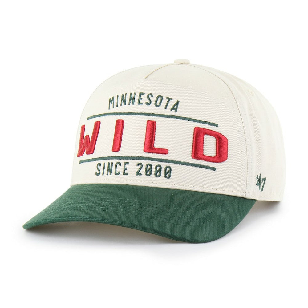 Minnesota Wild '47 Expansion Debut Two-Tone Hitch Adjustable Hat - Cream/Green Hats