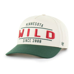 Minnesota Wild '47 Expansion Debut Two-Tone Hitch Adjustable Hat - Cream/Green Hats