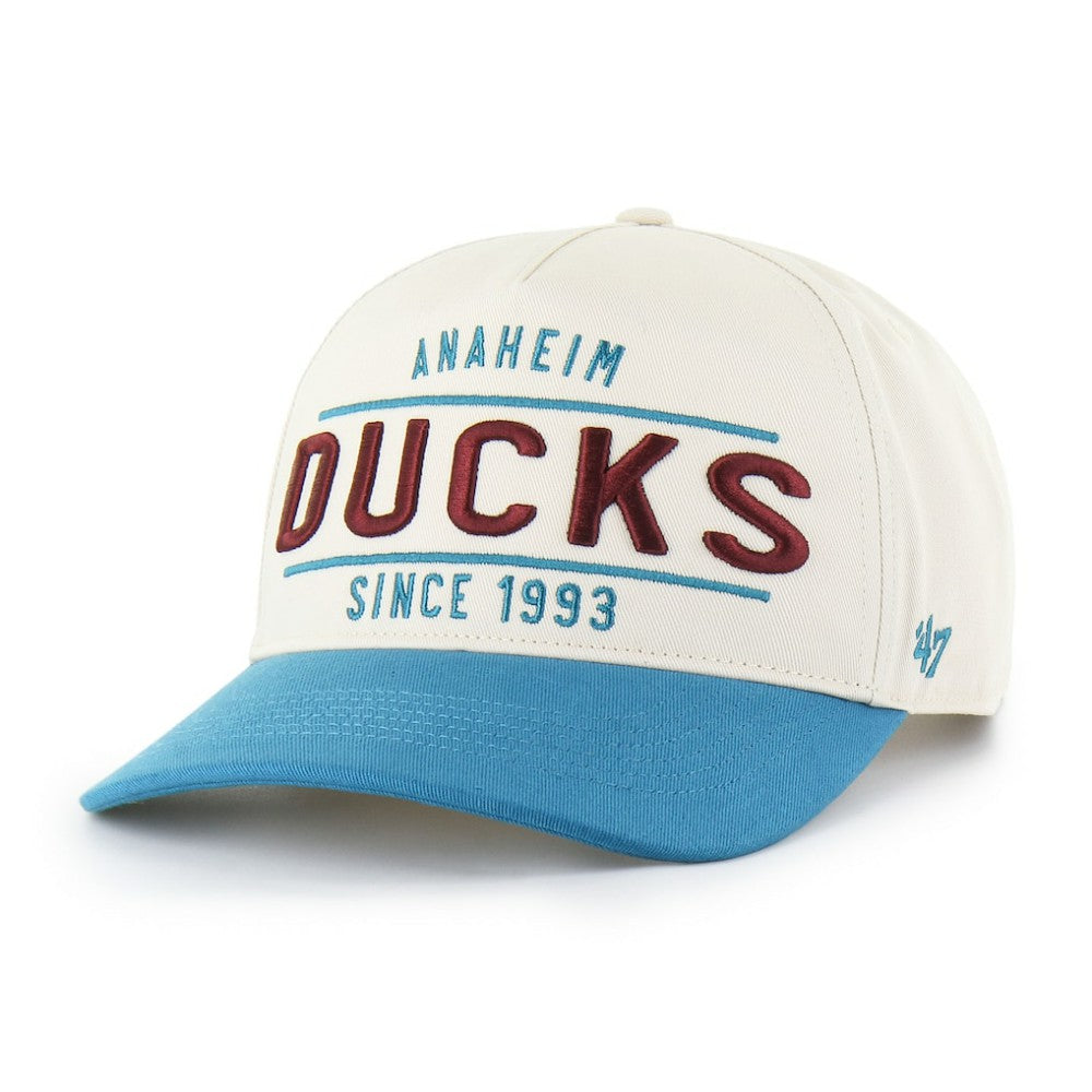 Anaheim Ducks '47 Expansion Debut Two-Tone Hitch Adjustable Hat - Cream/Teal Hats