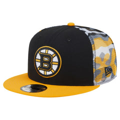 Boston Bruins New Era Camo Meshback 9FIFTY Snapback Hat - Black/Gold Hats