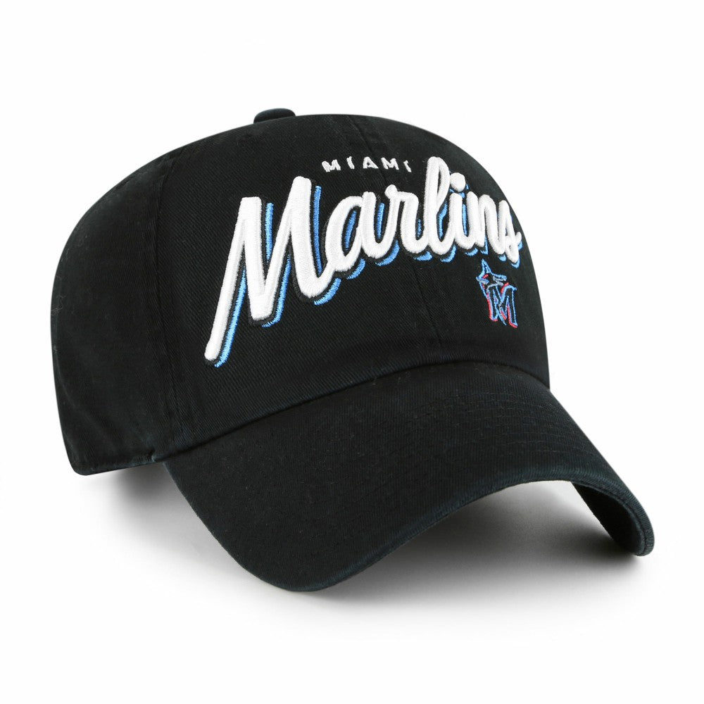 Miami Marlins Women's Ariana Clean Up Adjustable Hat Black