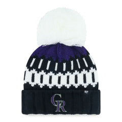 Colorado Rockies Women's Felicity Cuffed Knit Hat with Pom Black