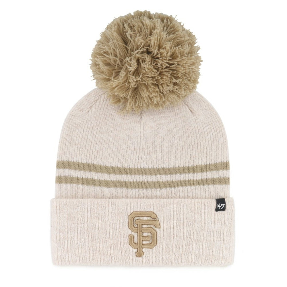 San Francisco Giants Women's Latte Cuffed Knit Hat with Pom Natural