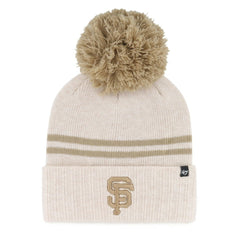 San Francisco Giants Women's Latte Cuffed Knit Hat with Pom Natural