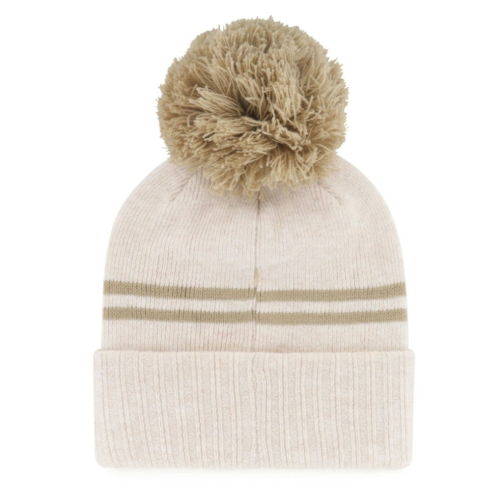 Atlanta Braves Women's Latte Cuffed Knit Hat with Pom Natural