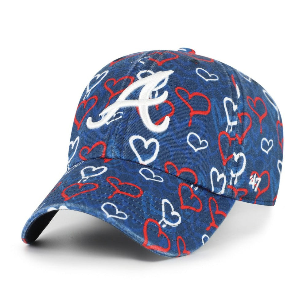 Atlanta Braves Girls Youth Mural Clean Up Adjustable Hat Navy